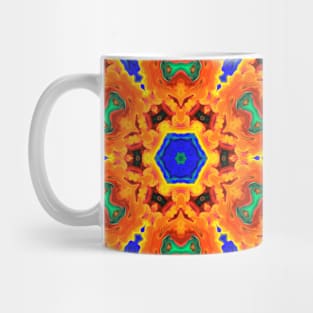 Psychedelic Hippie Flower Orange and Teal Mug